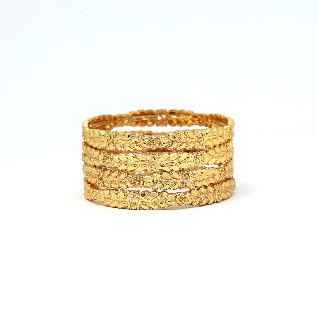 Gold Color 1 Set Of Bangle Size: 2.10 (PLKB881GLD-2.10)