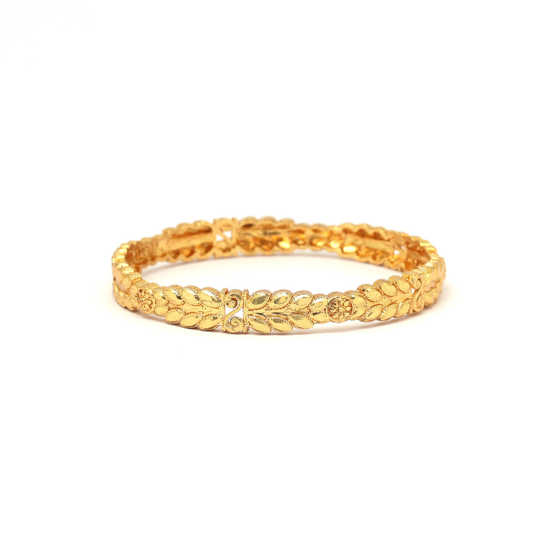 Gold Color 1 Set Of Bangle Size: 2.10 (PLKB881GLD-2.10)
