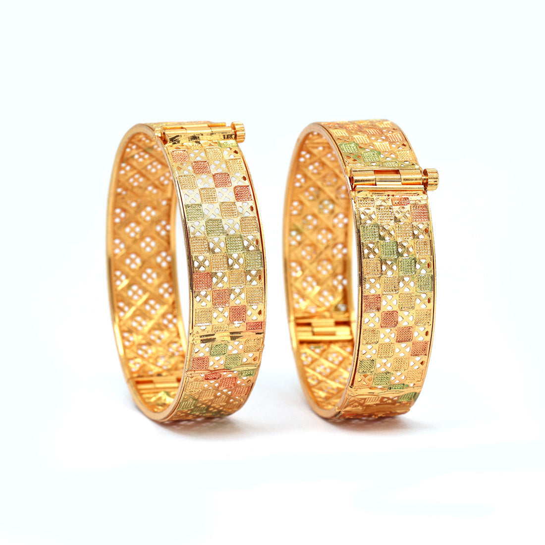 Multi Color 1 Pair Of Bangle Size: 2.6 (PLKB886MLT-2.6)