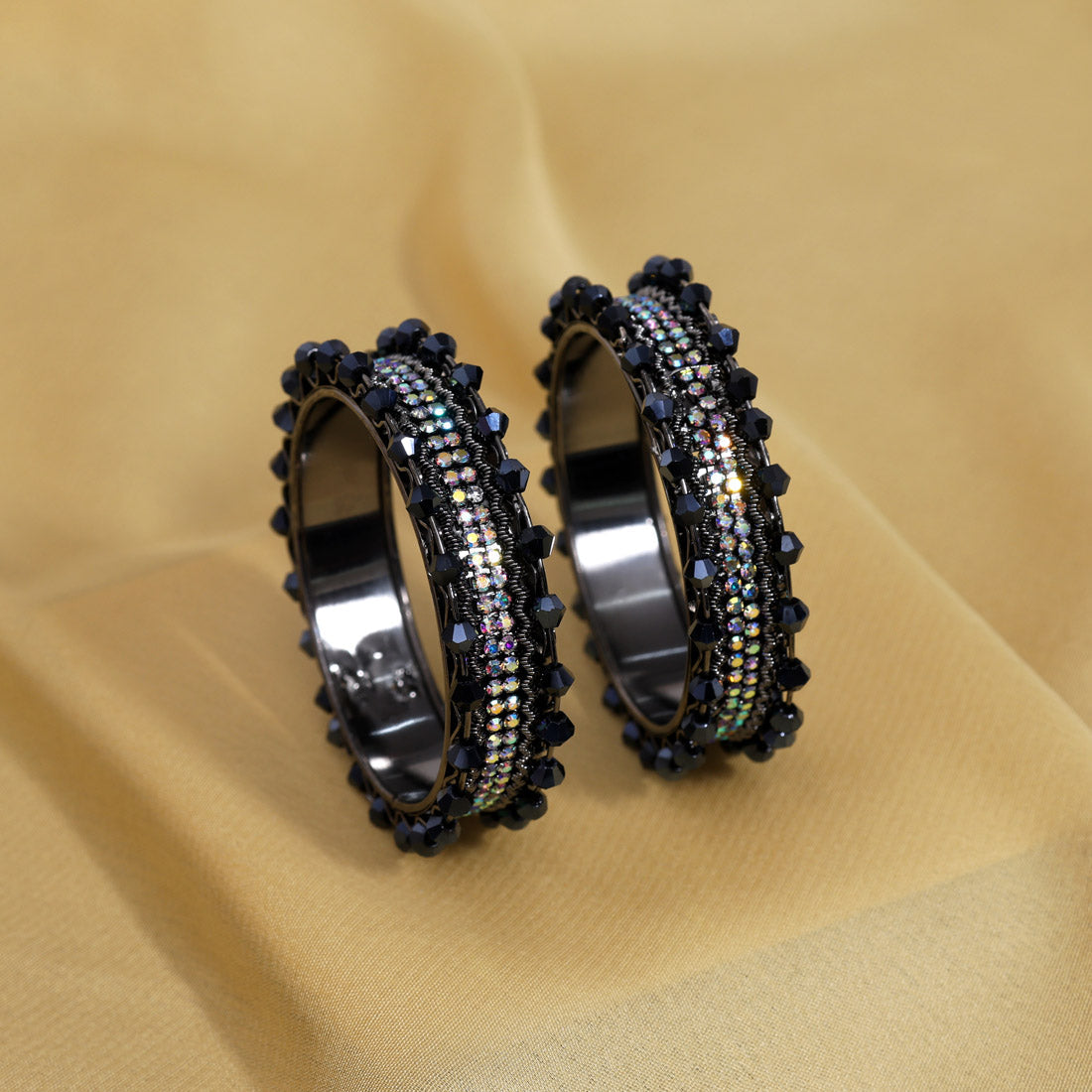 Black Color 12 Set Of Kids Bangles Combo Size(3 Set Of 1.12, 5 Set Of 1.14, 3 Set Of 2.0, 1 Set Of 2.2) (PLKBCMB666)