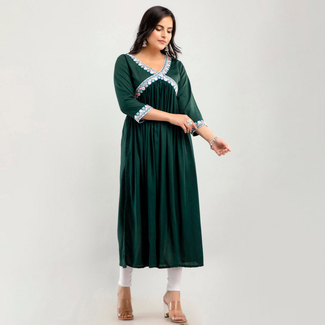 Green Color Ethnic Anarkali Kurta