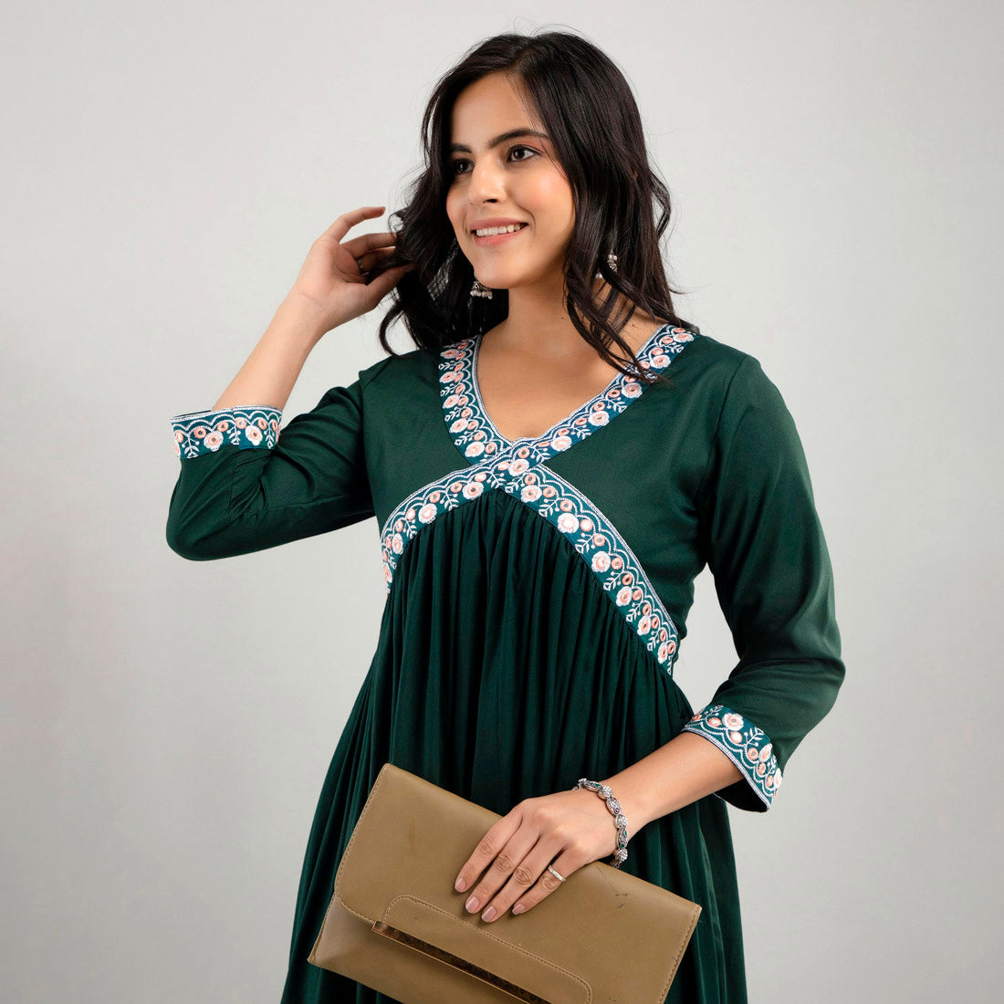 Green Color Ethnic Anarkali Kurta