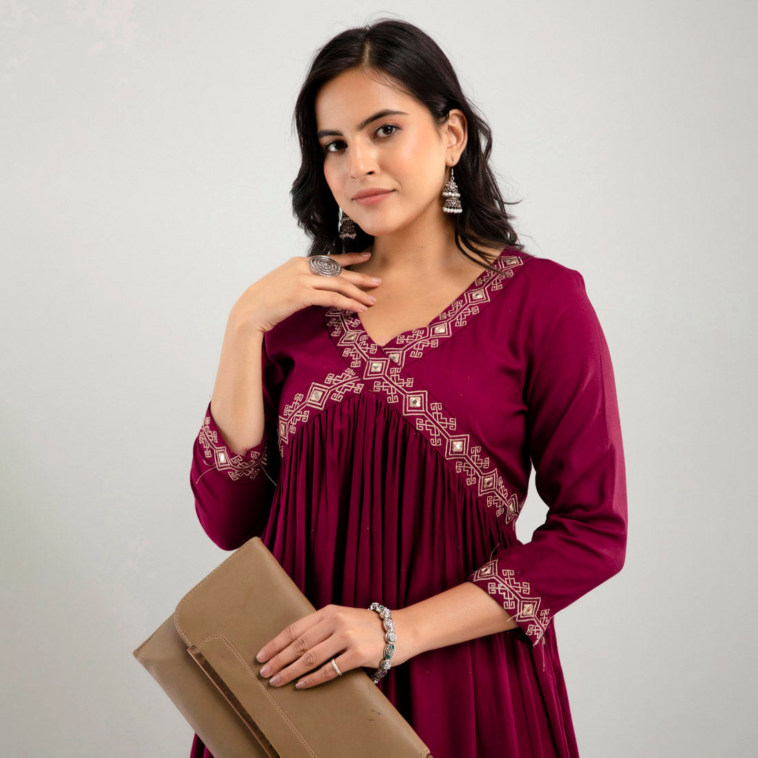 Magenta Color Anarkali Kurta