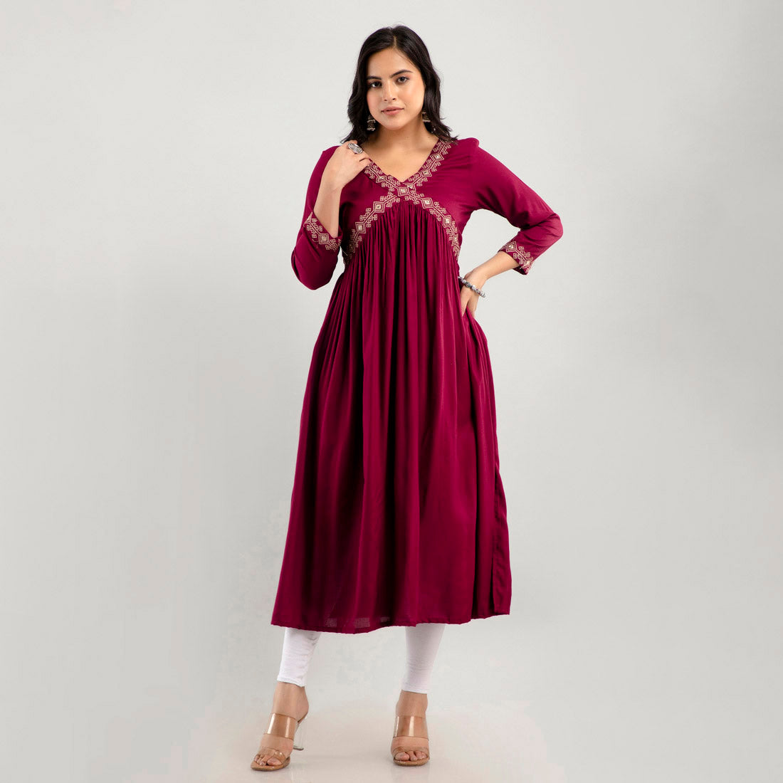Magenta Color Anarkali Kurta