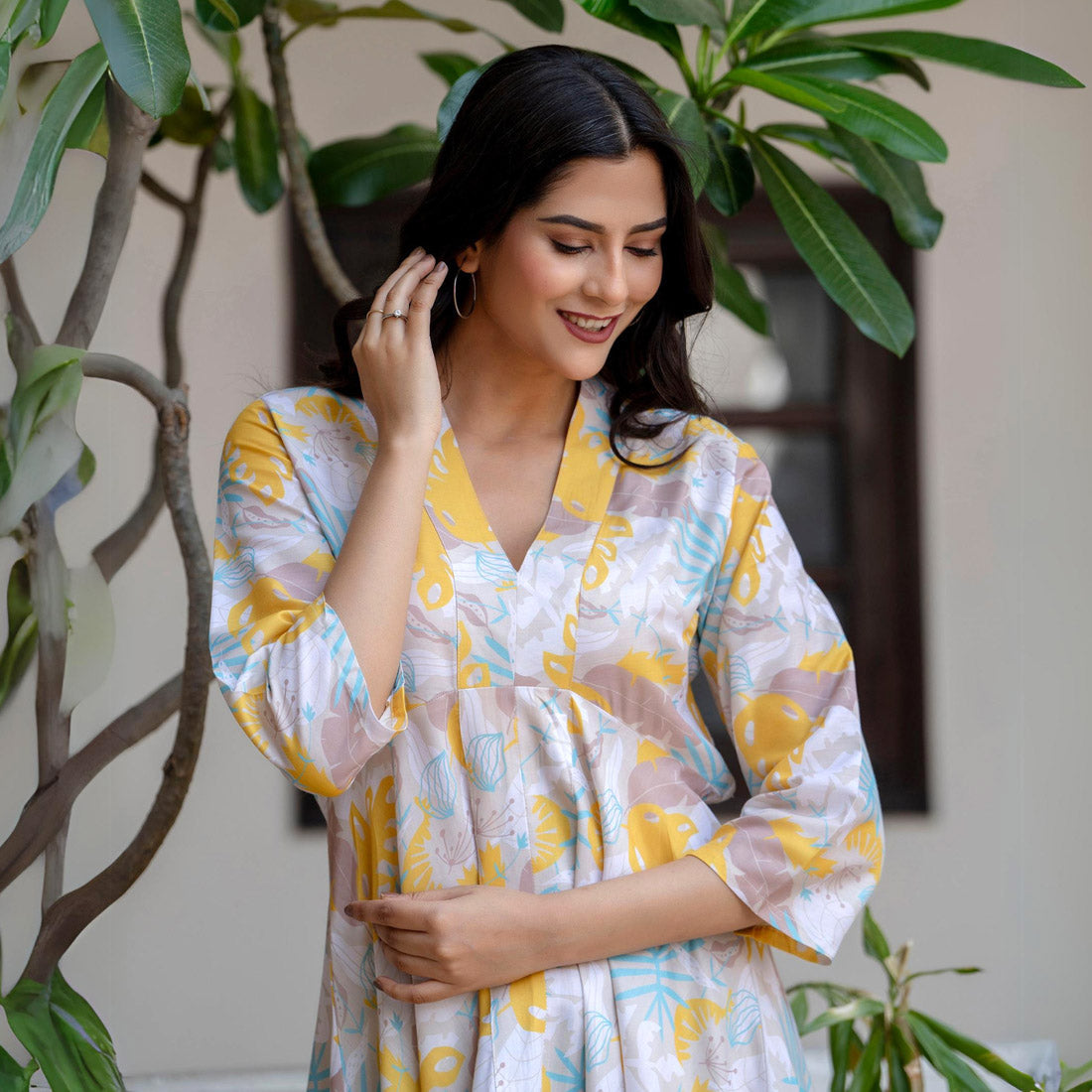 Yellow Color Asymmetrical Co-ord Set