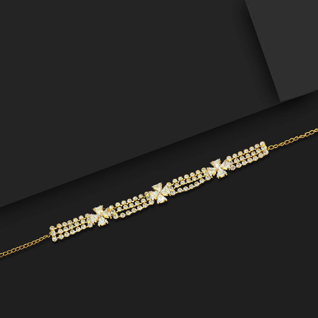 Gold Color Stone Necklace (STN129GLD)