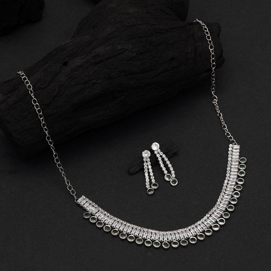 Light Green Color Stone Necklace Set (STN205LGRN)