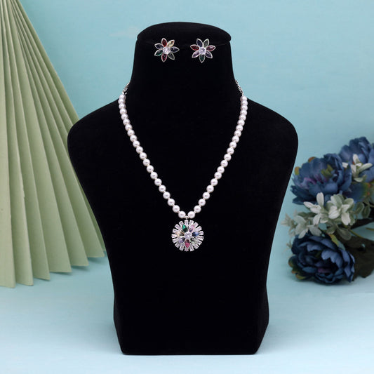 Multi Color Stone Necklace Set (STN222MLT)