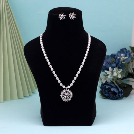 Multi Color Stone Necklace Set (STN223MLT)