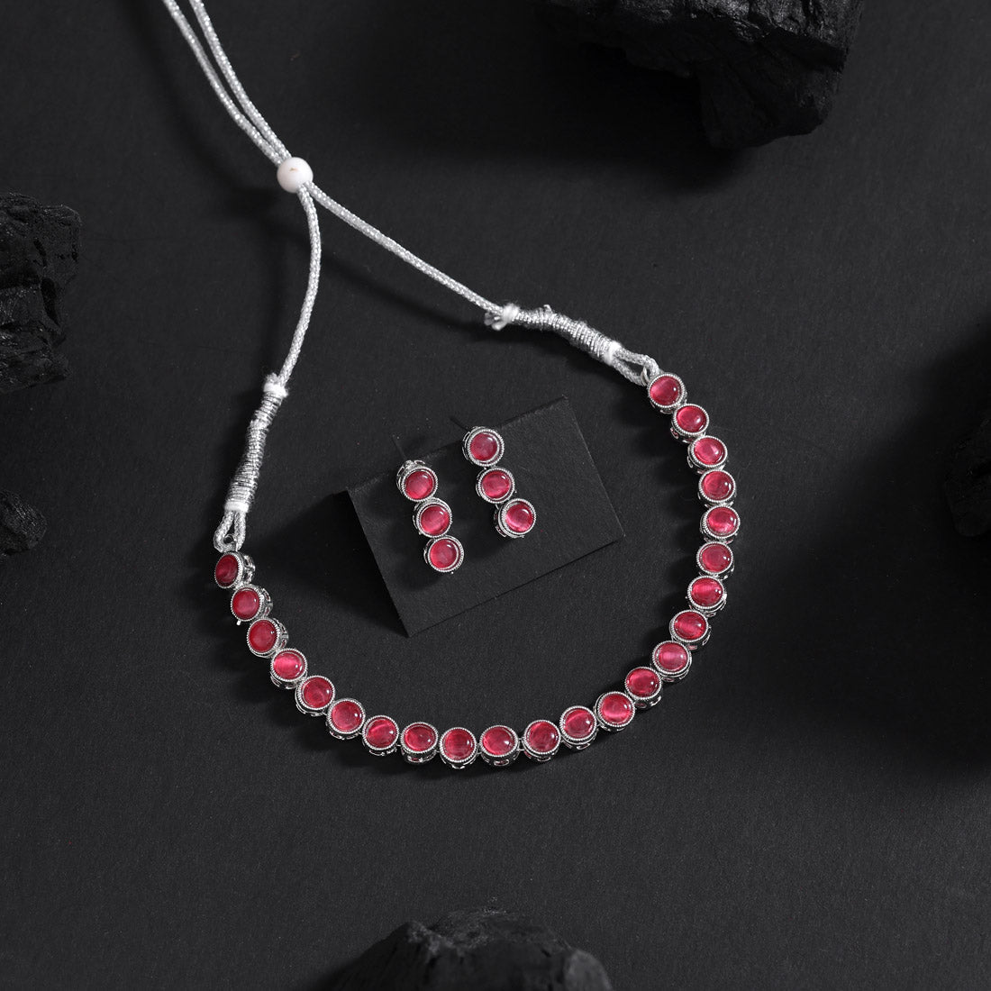 Rani Color Stone Necklace Set (STN227RNI)