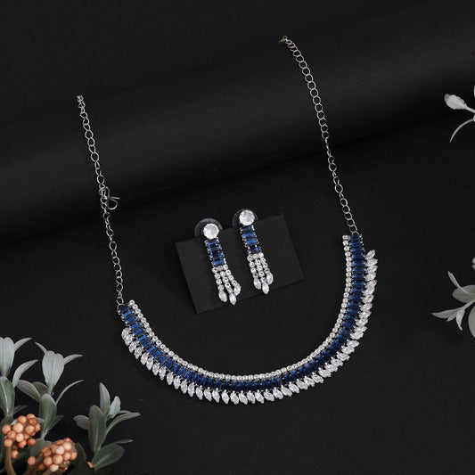 Blue Color Stone Necklace Set (STN231BLU)