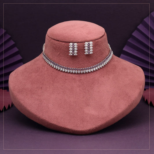 Light Purple Color Stone Necklace Set