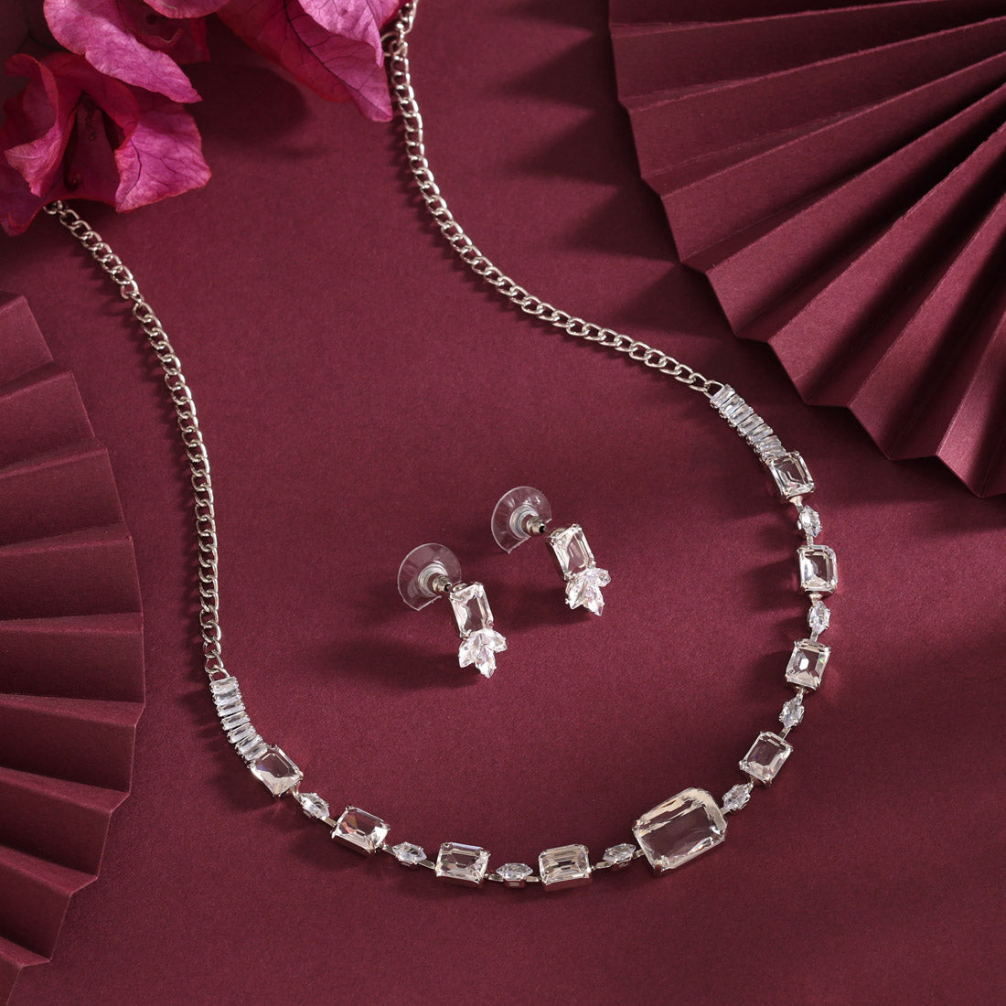 White Color Stone Necklace Set