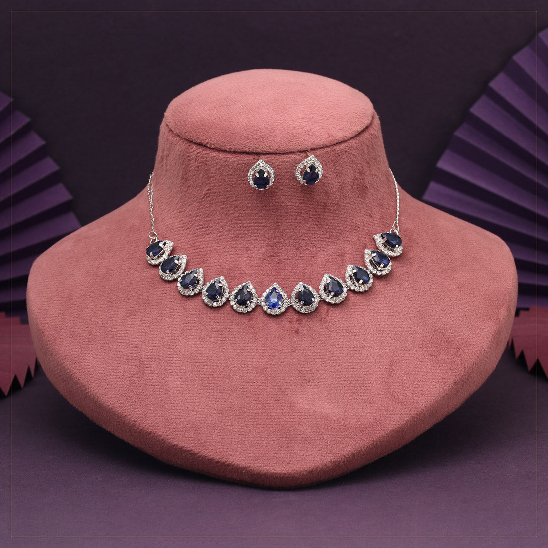 Blue Color Stone Necklace Set