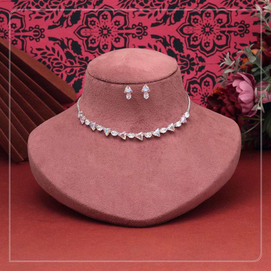 Rainbow Color Stone Necklace Set