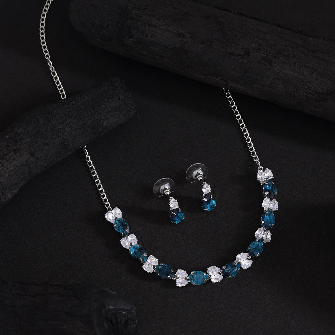 Blue Color Stone Necklace Set