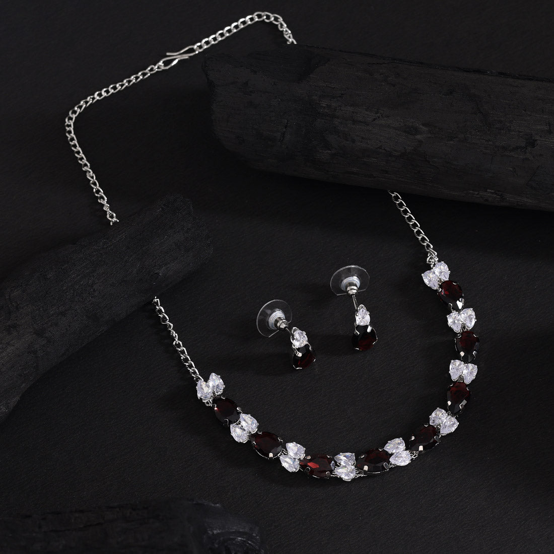 Brown Color Stone Necklace Set