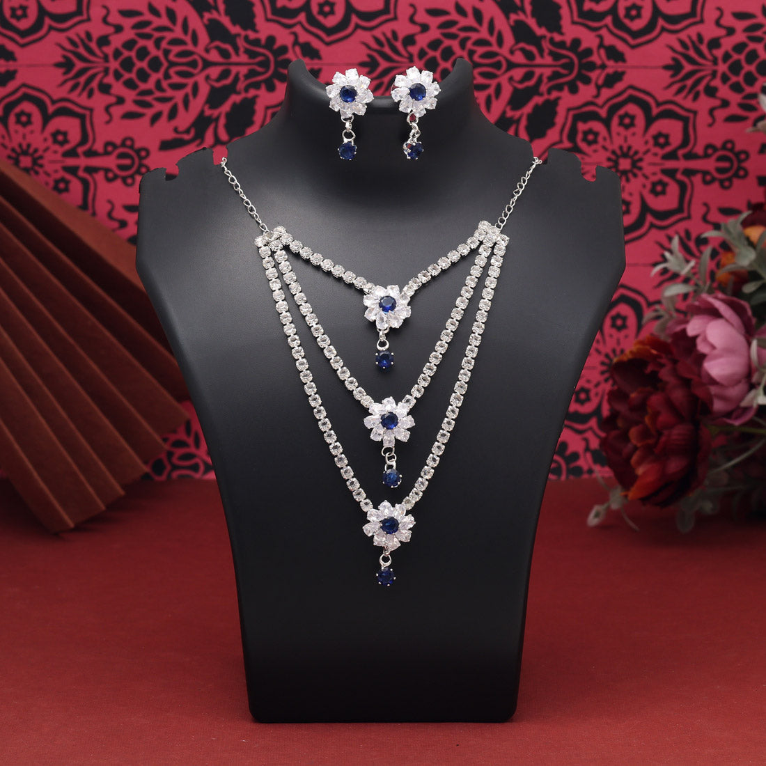 Blue Color Stone Necklace Set