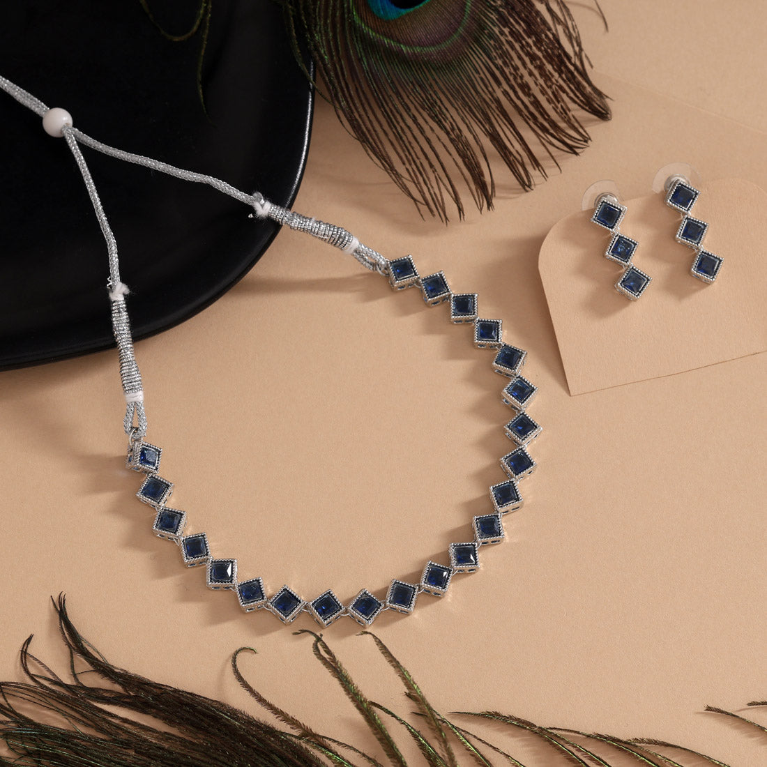 Blue Color Stone Necklace Set