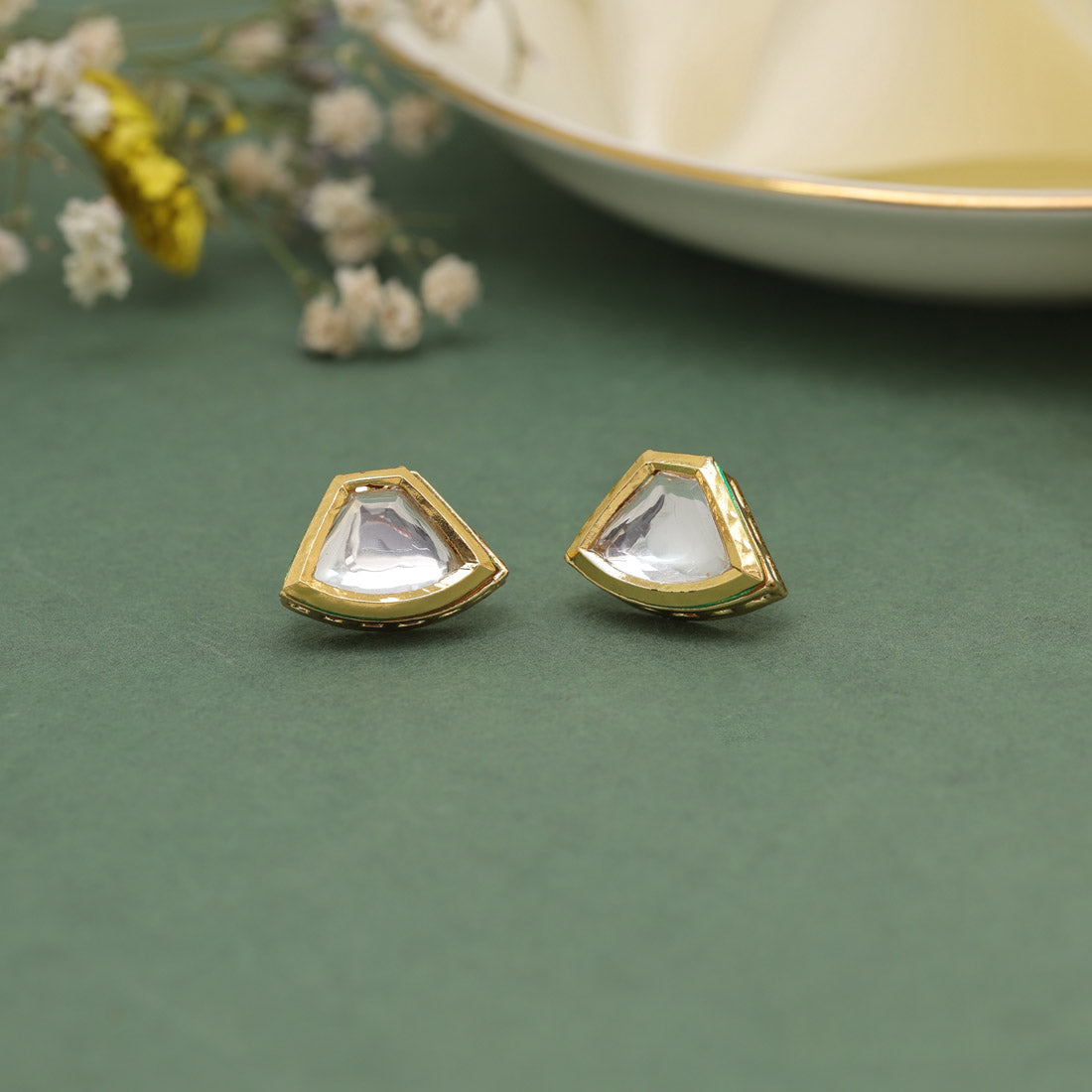 White Color Stud Earrings (STUD210WHT)