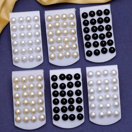 Assorted Color Stud Earrings Combo Of 72 Pairs (STUD213CMB)