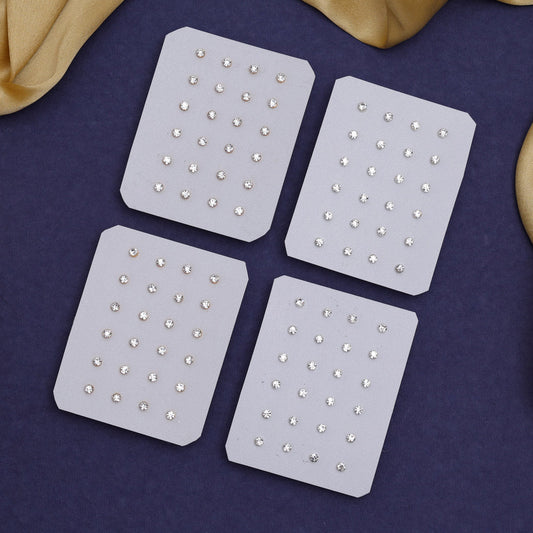 White Color Stud Earrings Combo Of 48 Pairs (STUD216CMB)