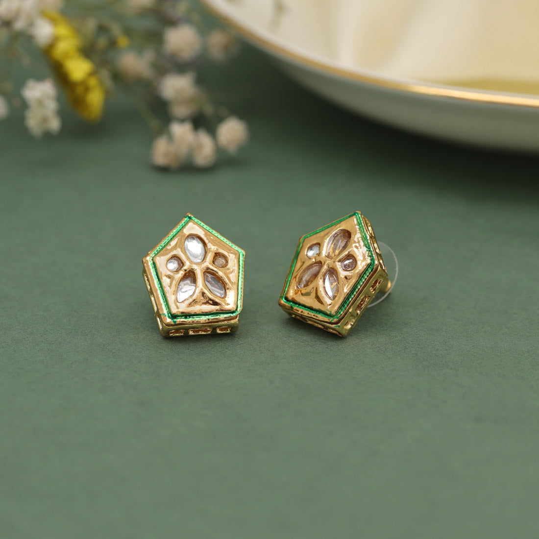 White Color Stud Earrings (STUD217WHT)