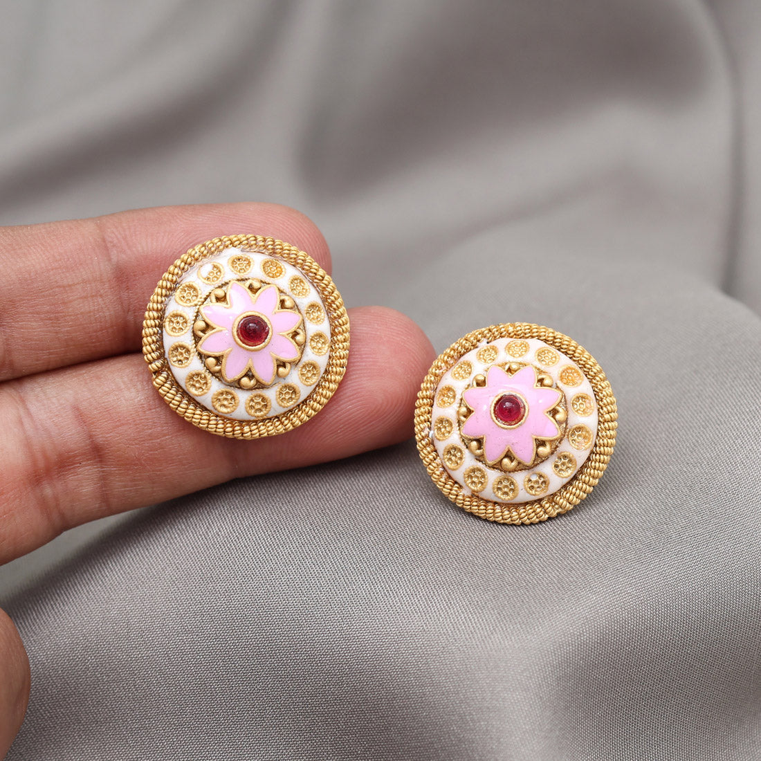 Pink Color Stud Earrings (STUD227PNK)