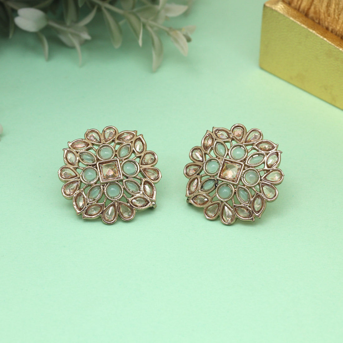 Breezy Sky Blue Color Tops Stud Earrings