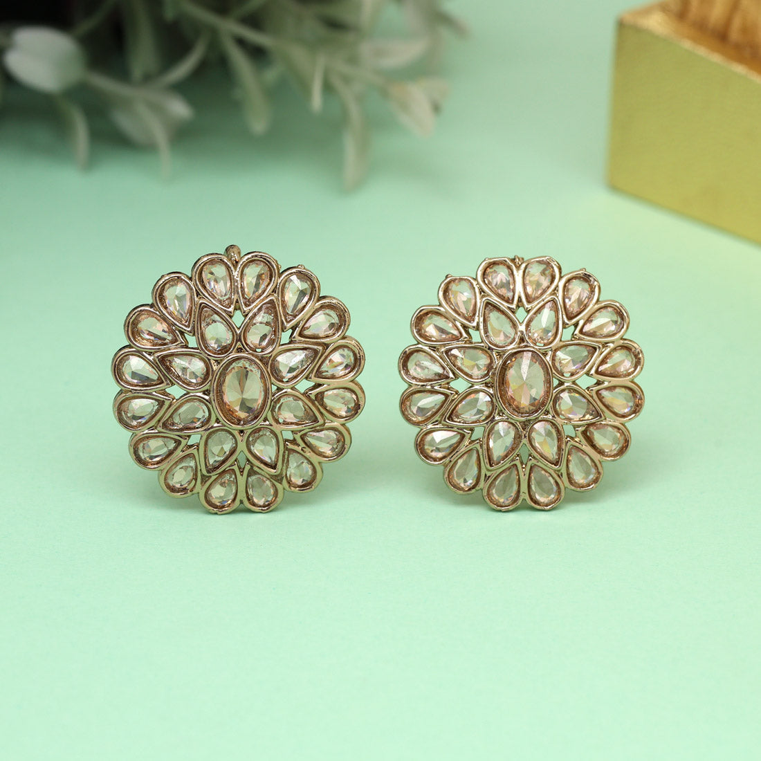 Luxe Gold Color Tops Stud Earrings