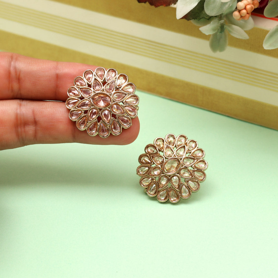Luxe Gold Color Tops Stud Earrings