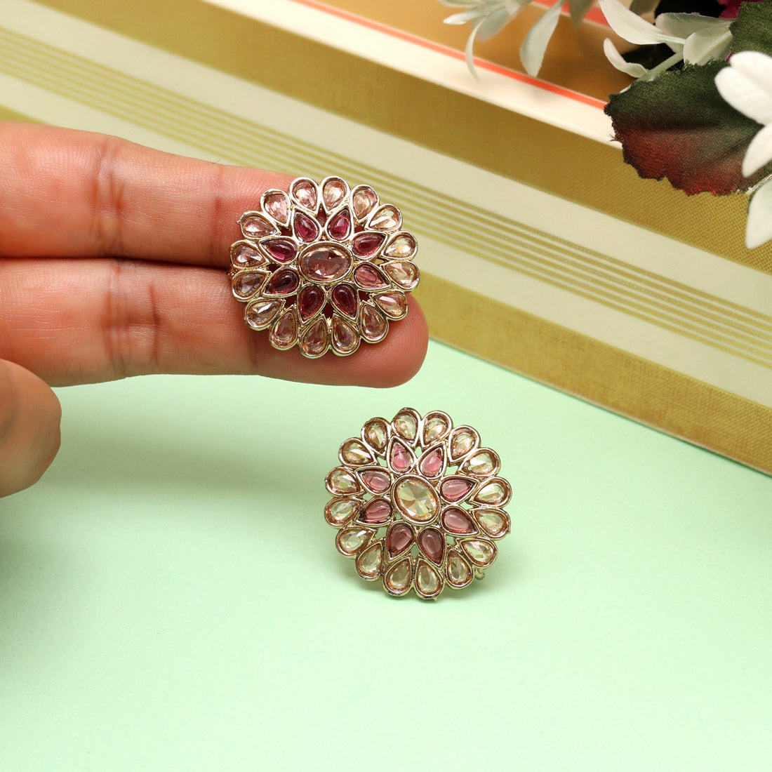 Deep Purple Color Tops Stud Earrings