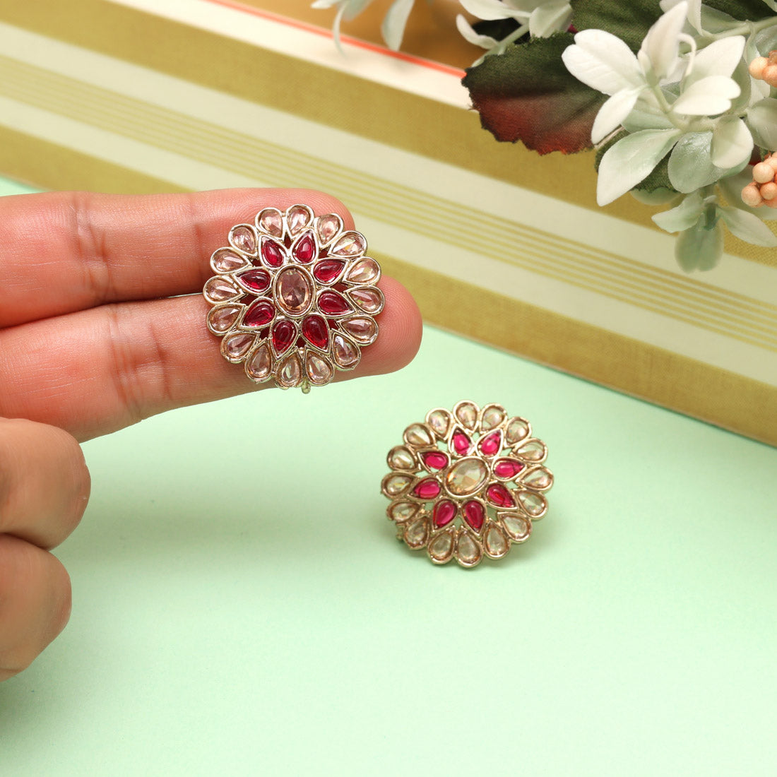 Graceful Rani Color Tops Stud Earrings