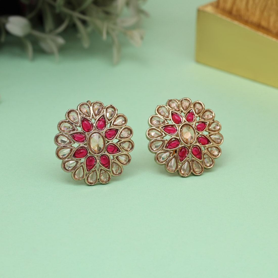 Graceful Rani Color Tops Stud Earrings