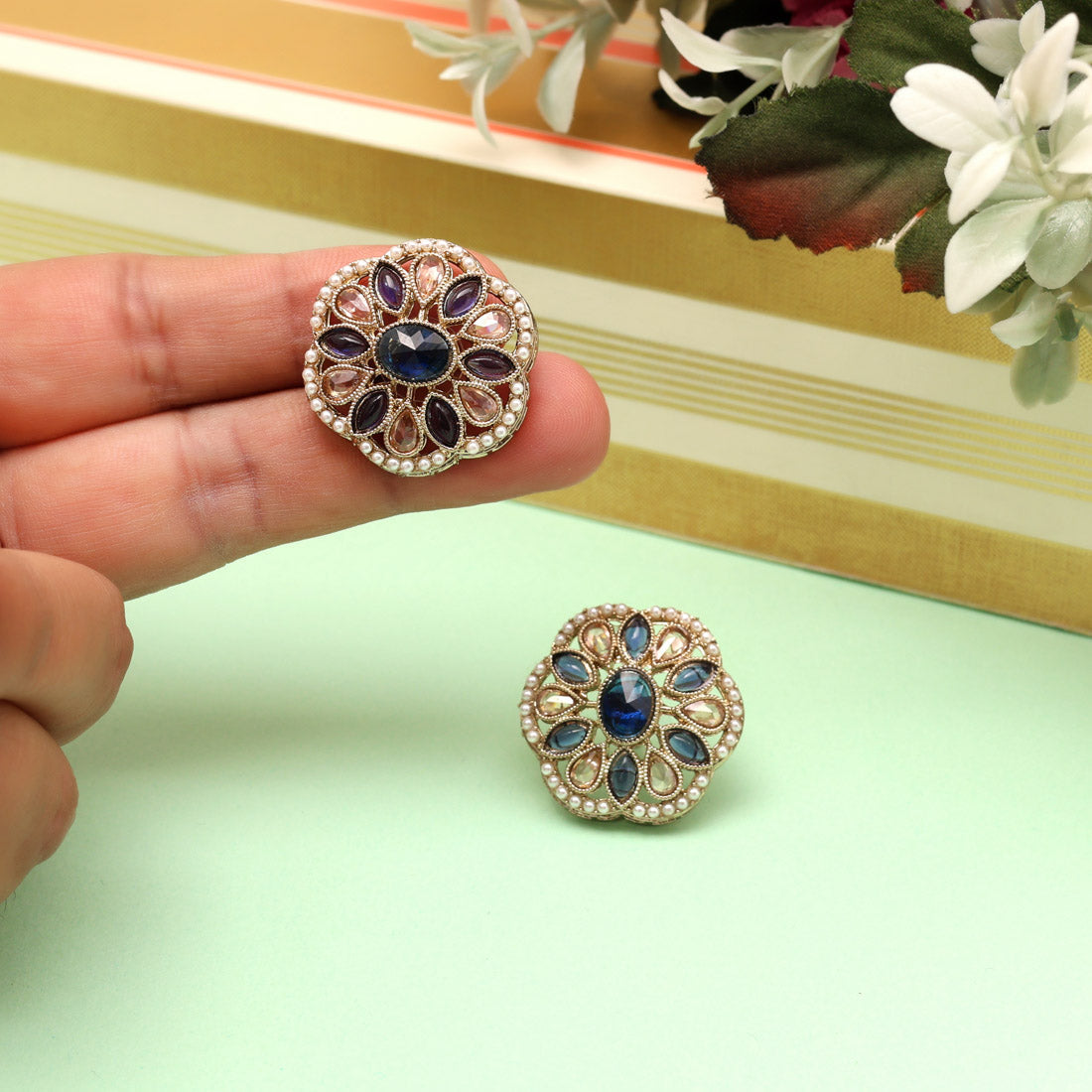 Zesty Pista Green Color Tops Stud Earrings