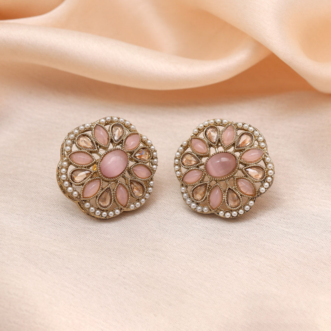 Zesty Pista Green Color Tops Stud Earrings