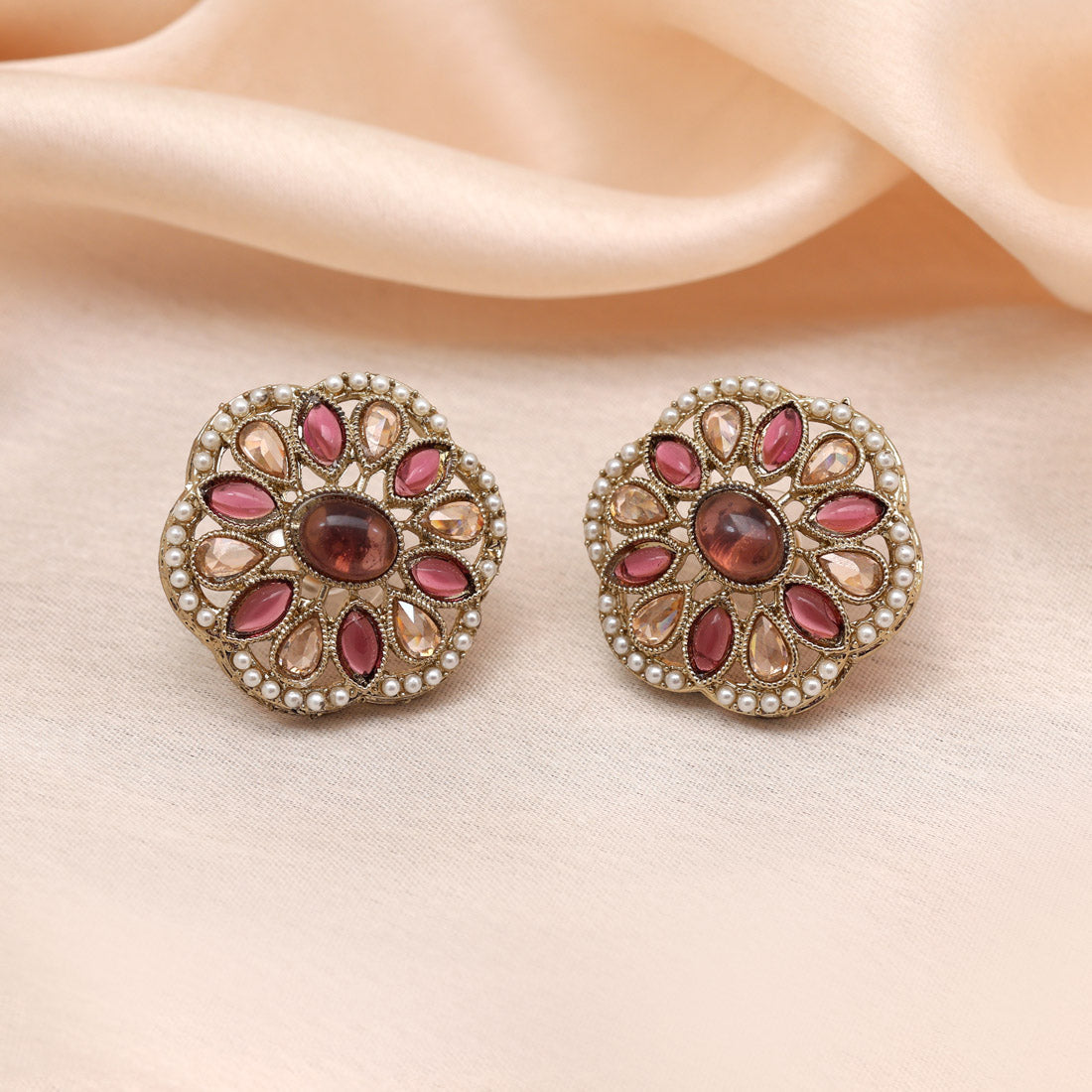 Zesty Pista Green Color Tops Stud Earrings