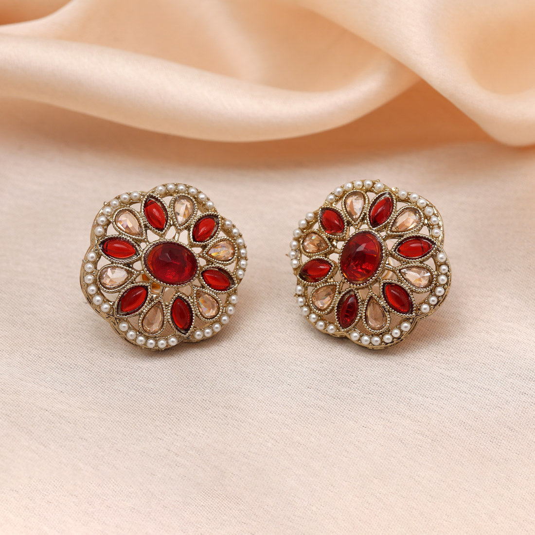 Zesty Pista Green Color Tops Stud Earrings