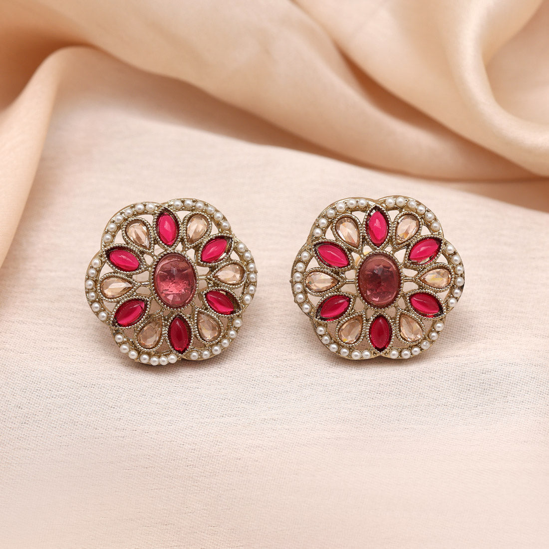 Zesty Pista Green Color Tops Stud Earrings