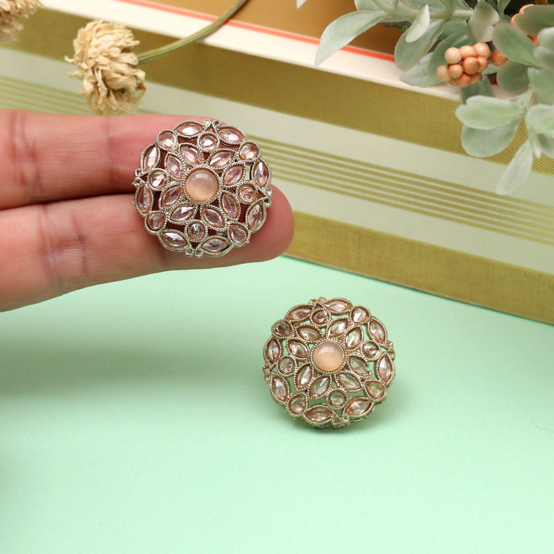 Petal Pink Color Tops Stud Earrings