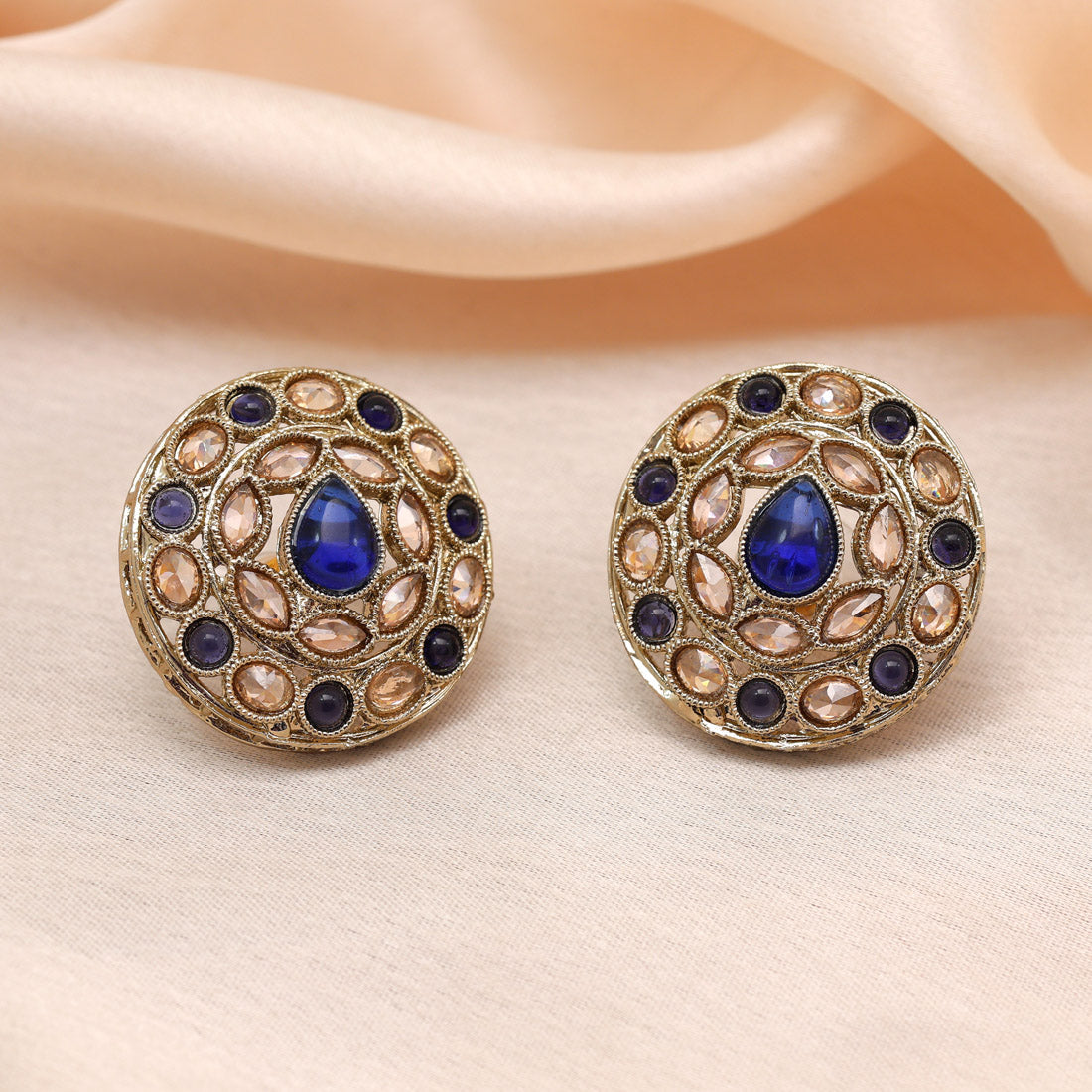 Rose Pink Color Tops Stud Earrings