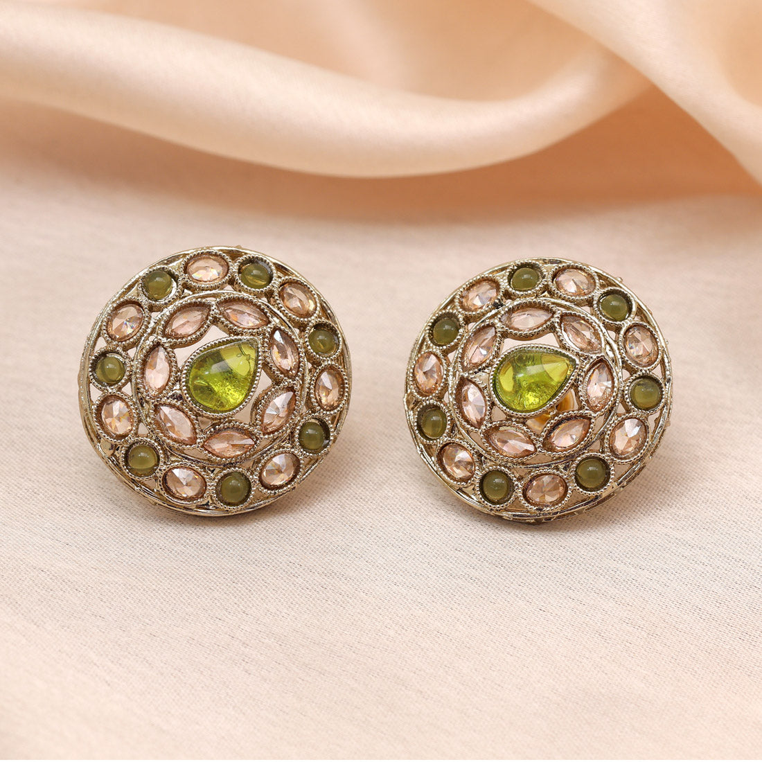 Rose Pink Color Tops Stud Earrings