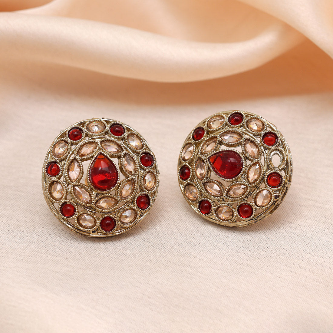 Rose Pink Color Tops Stud Earrings