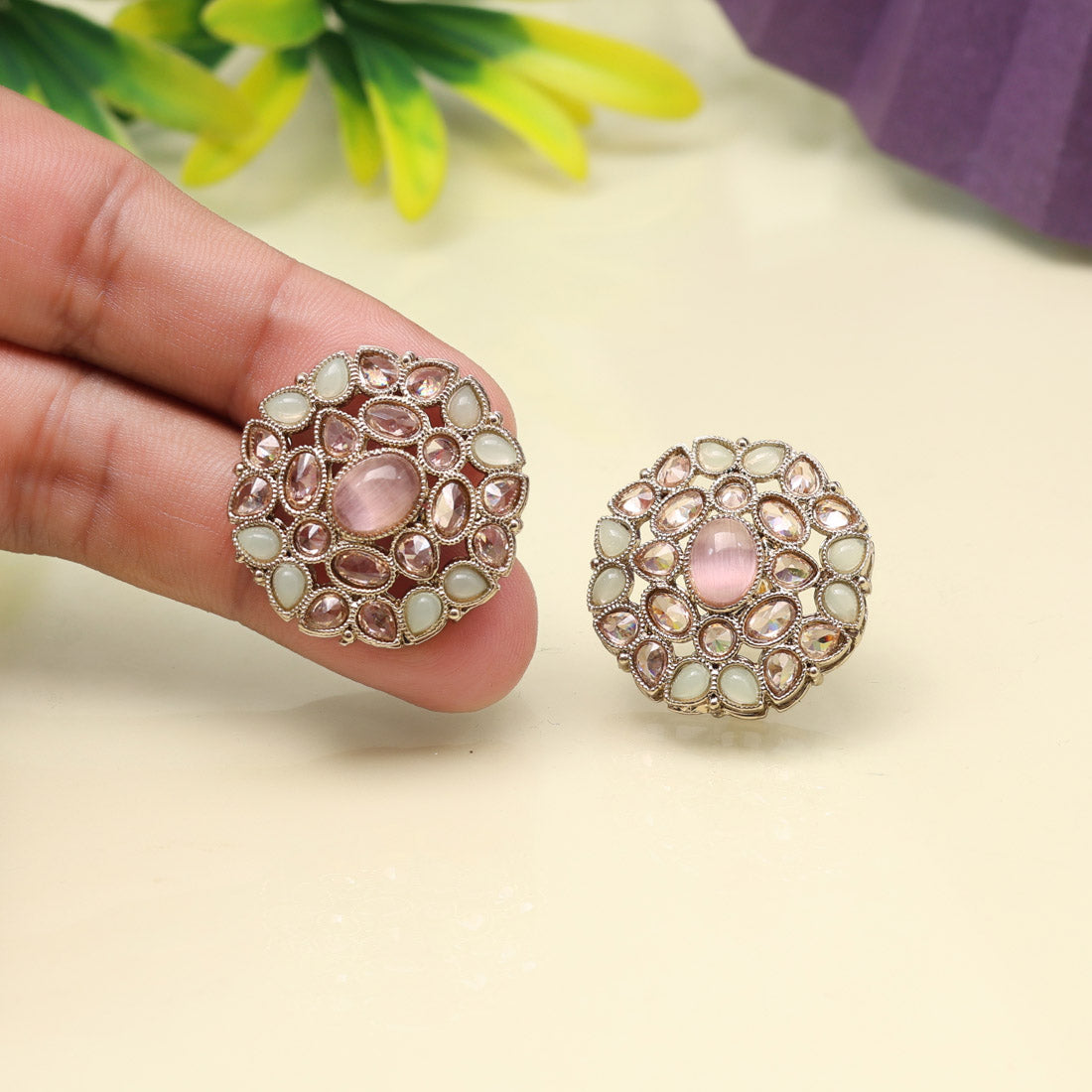 Festive Multi Color Tops Stud Earrings