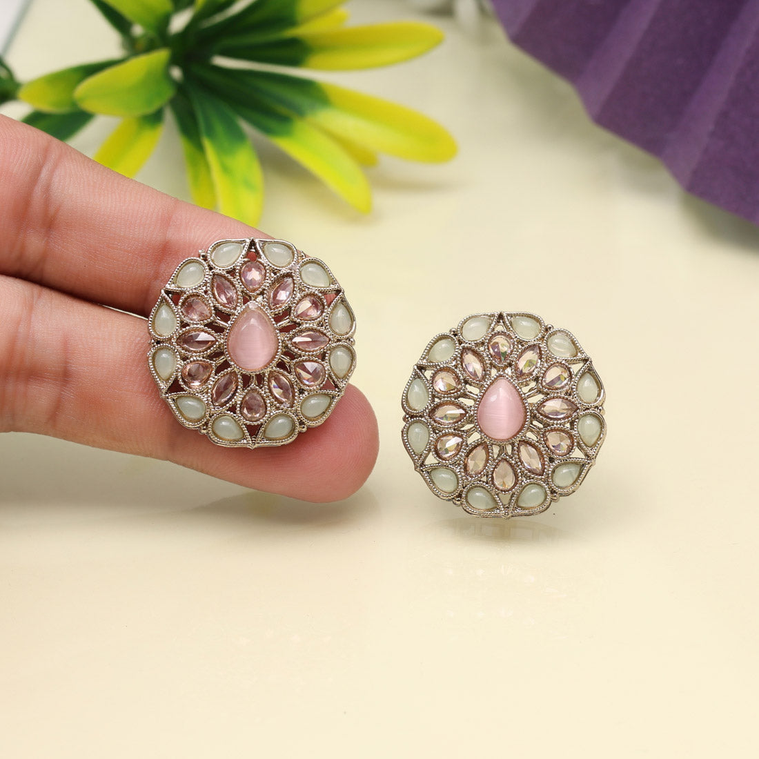 Splashy Multi Color Tops Stud Earrings
