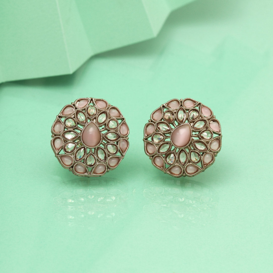 Blush Pink Color Tops Stud Earrings