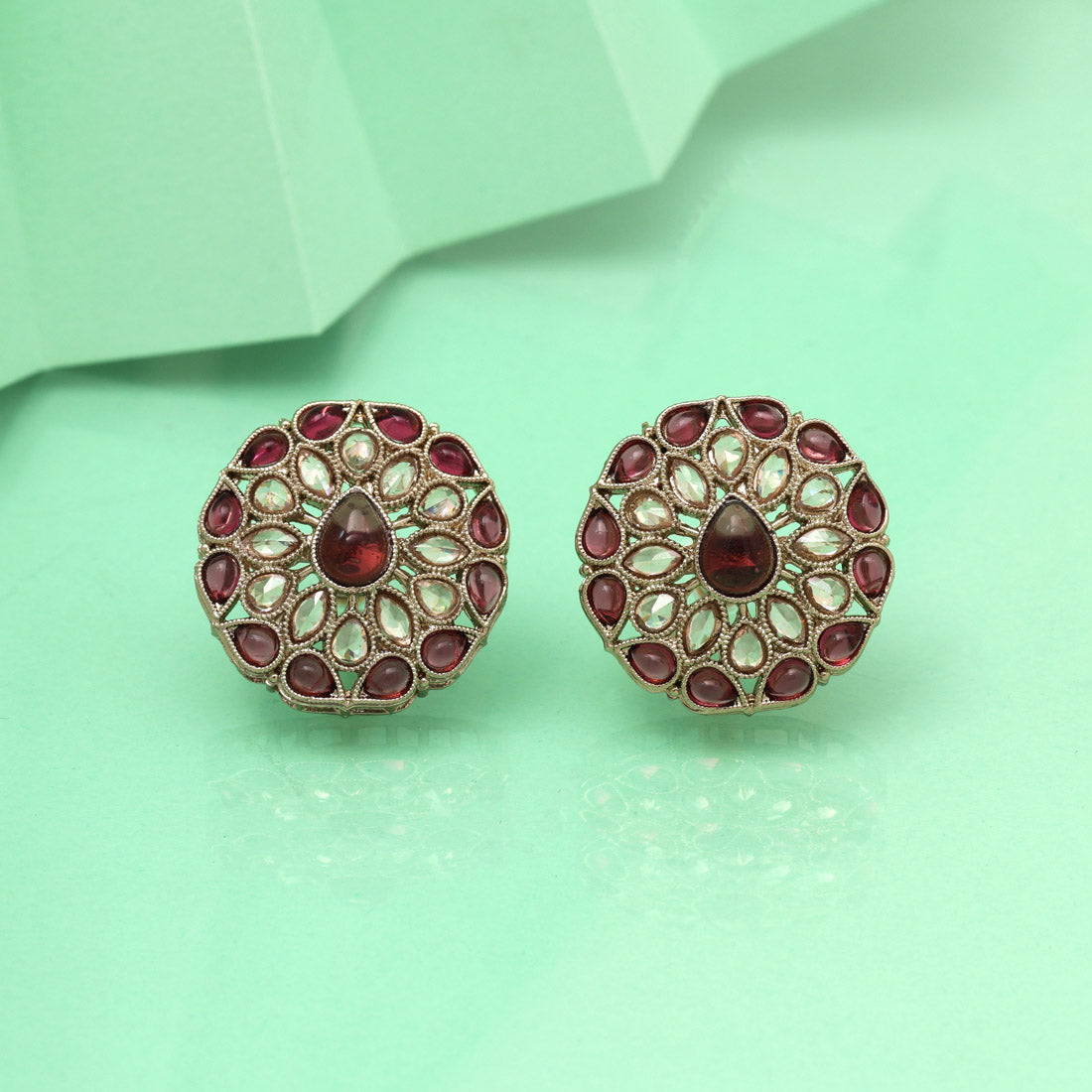 Dazzling Purple Color Tops Stud Earrings