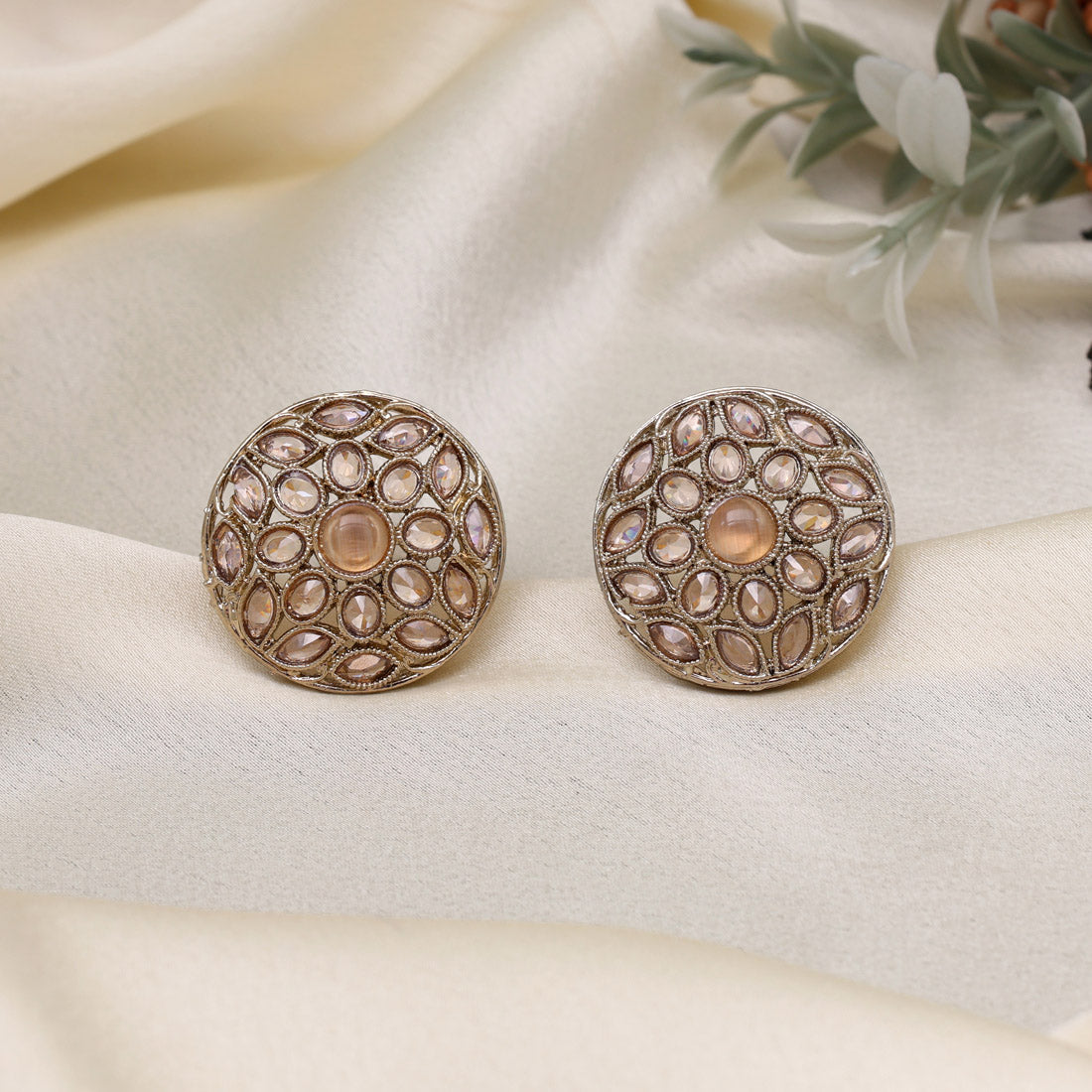 Luminous Gold Color Tops Stud Earrings