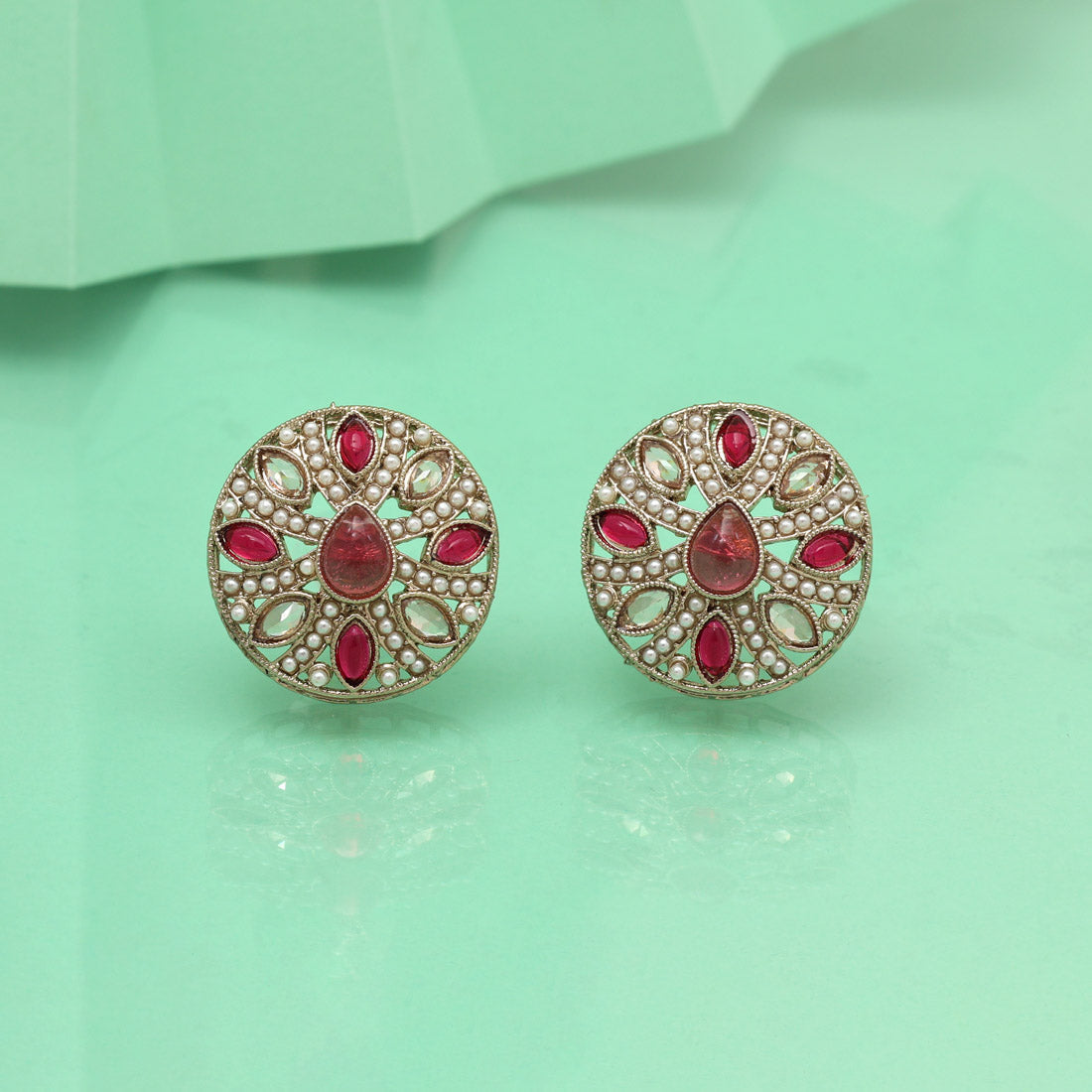 Traditional Rani Color Tops Stud Earrings