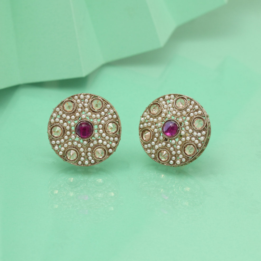 Orchid Purple Color Tops Stud Earrings